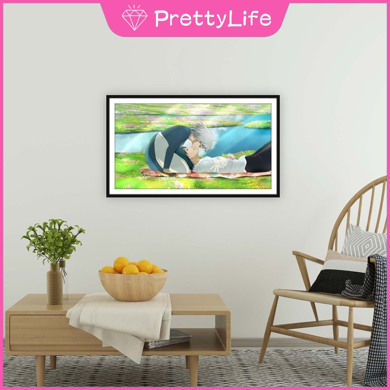 Bộ Tranh Đính Đá 5D Tự Làm Hình Lâu Đài Anime 30x50cm Trang Trí Nhà Cửa