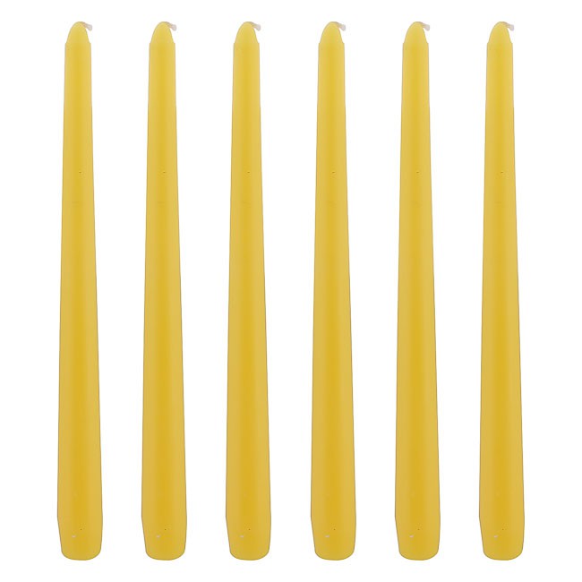 Hộp 6 cây nến thơm taper Miss Candle FtraMart NQM1991 25 cm (Vàng)