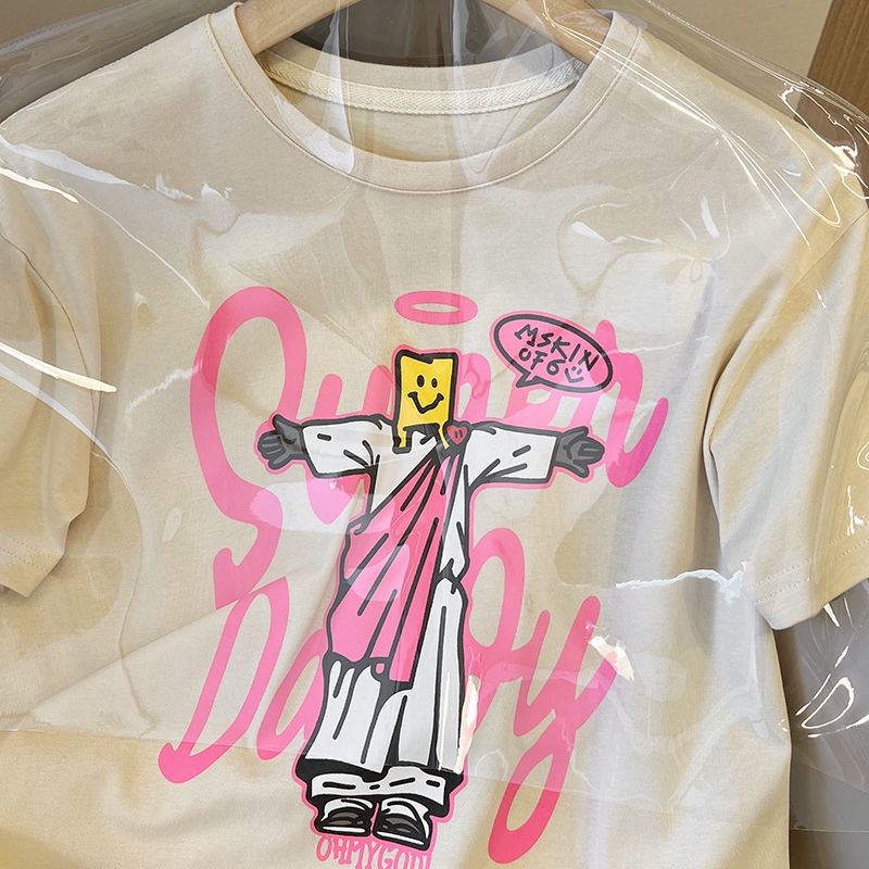 Áo Thun Ngắn Tay Dáng Rộng Thiết Kế Dễ Thương Giản Dị Dễ Phối Đồ Dành Cho Nữ Sinh