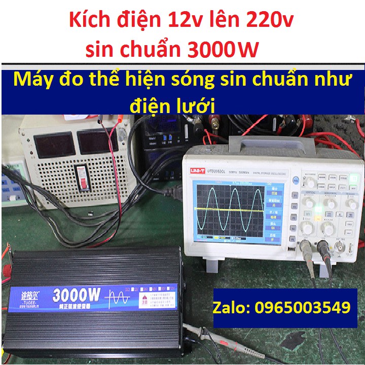 KÍCH ĐIỆN SINE CHUẨN 1600W - Đổi nguồn DC 12V lên 220V công suất 3000W sin chuẩn - HÀNG NỘI ĐỊA TRUNG QUỐC