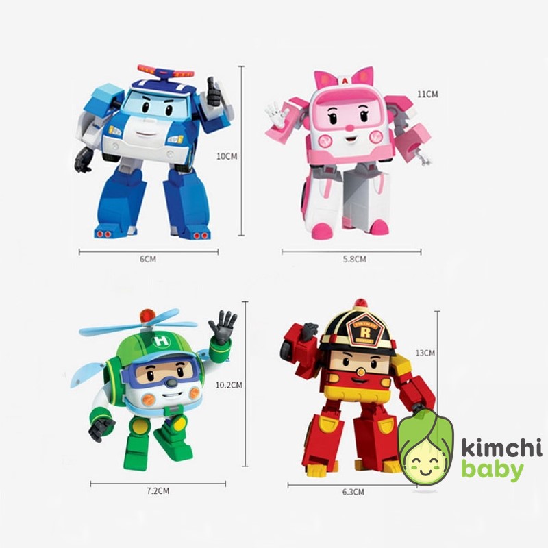 Đồ chơi biến hình biệt đội xe robocar Poli 2 trong 1 kèm hộp cao cấp KICHIBA 88168