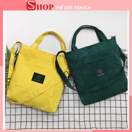 Túi tote vải nhung mới Living hot-2450-THẾ GIỚI TIỆN ÍCH