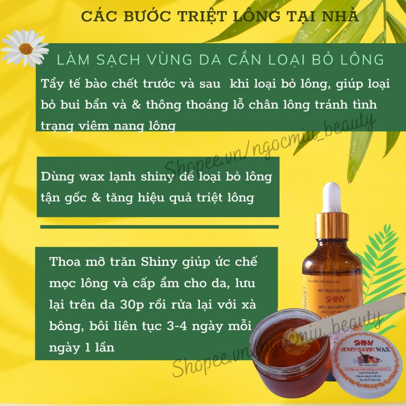 Sáp wax lông shiny và mỡ trăn nguyên chất triệt lông Shiny