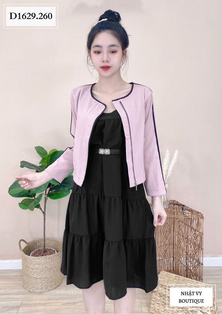 ÁO KHOÁC VEST VIỀN ĐEN - D1629