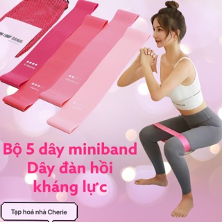 [TẶNG THƯỚC DÂY + TúI] Bộ 4 dây mini band , dây đàn hồi kháng lực tập chân mông, dây band tập gym