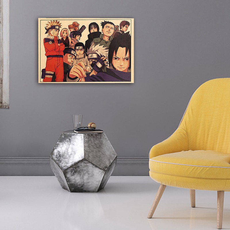 flowersqueen Poster phim hoạt hình Naruto phong cách vintage