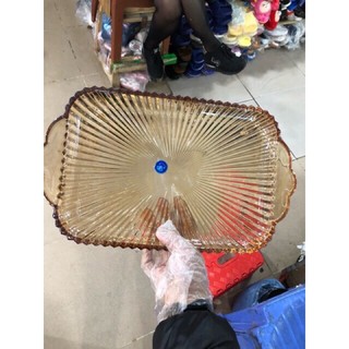 Khay thuỷ tinh hoạ tiết khía
