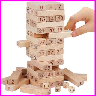 Bộ đồ choi rút gỗ số chiếc to 17 cm