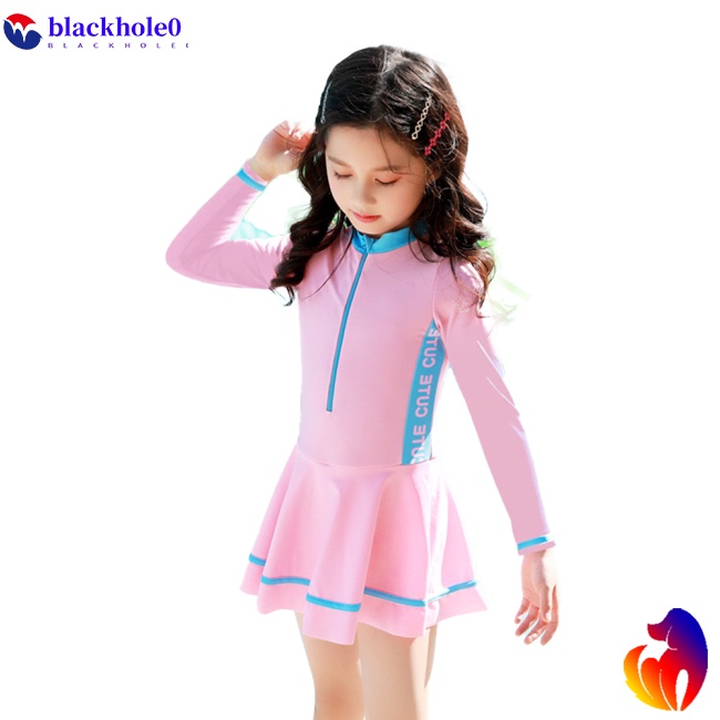 BH 2pcs/set Baby Girls One-piece Swimsuit Cartoon Swimdress  +  Swimming  Shorts With Smooth Zipper Quick-drying Bathing