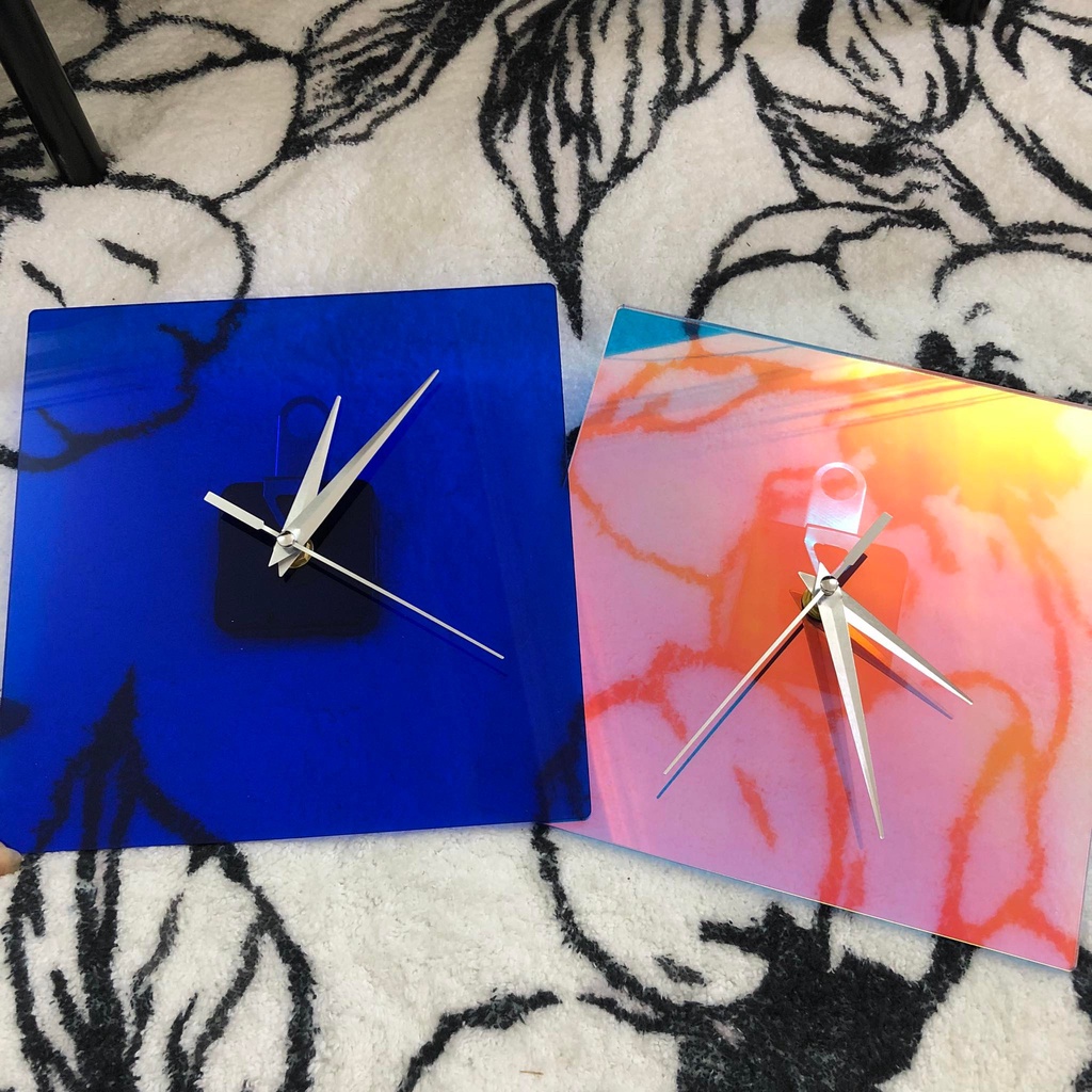 Đồng hồ Acrylic trong suốt, đồng hồ trang trí phong cách trẻ trung hiện đại, tặng kèm pin đồng hồ