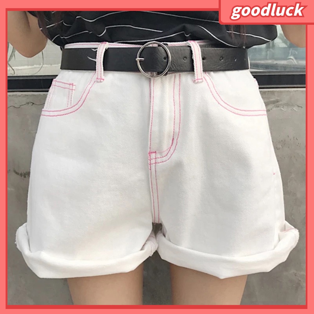 Thắt Lưng Da Phối Khoá Kim Loại Tròn Phong Cách Vintage Dành Cho Nữ