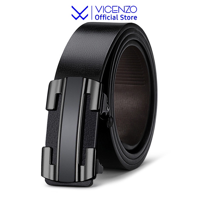 Thắt Lưng Nam Cao Cấp Da Mềm VICENZO Dây Luồn Trong Khóa Tự Động Hợp Kim Chống Rỉ, Dây Thắt Lưng Nam Cam Kết Lỗi 1 Đổi 1