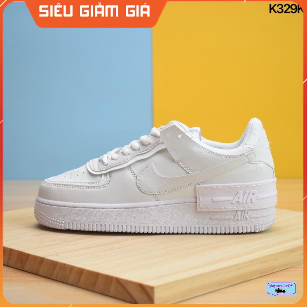 (Ảnh thật) Giày thể thao dành cho nữ Air Force 1 Shadow Triple White màu trắng