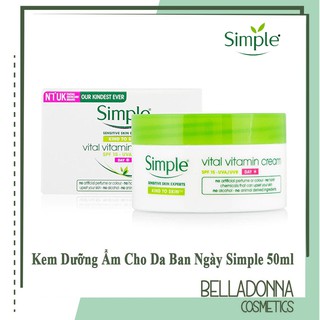 [Chuẩn Auth] Kem dưỡng ẩm Cho Da Ban Ngày Simple Vital Vitamin Day Cream SPF15 UVA/UVB 50ml