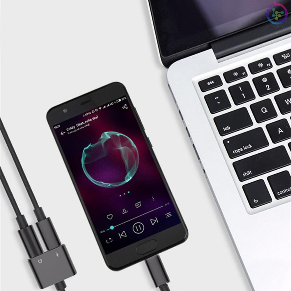Bộ chuyển đổi âm thanh 2 trong 1 Type-C sang 3.5 mm để nghe nhạc/Sạc USB