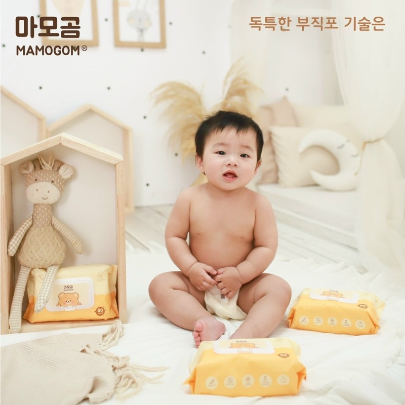 Khăn ướt mamogom hữu cơ organic công nghệ Hàn Quốc an toàn cho da bé