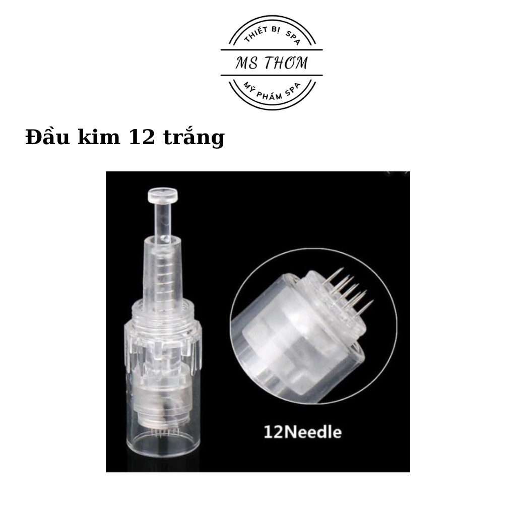 đầu kim lăn trắng (12,36,nano) dùng cho máy M5, M7, N2,... dùng để cấy tinh chất, hồng sâm, cấy tảo, cấy phấn