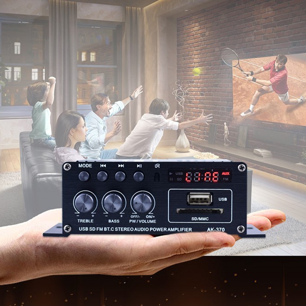 PO-Năng AK370 Kết Nối Bluetooth 12V / 220V 2CH,Bộ Khuếch Đại Âm Thanh Đa