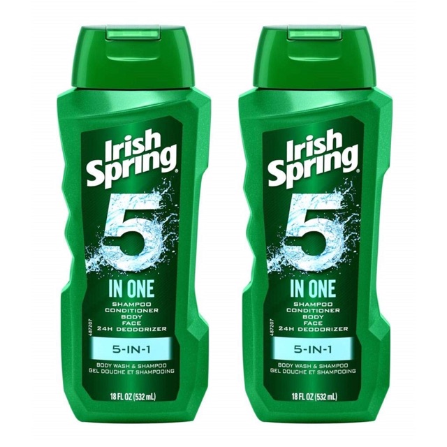 SỮA TẮM GỘI CHO NAM IRISH SPRING 5IN1 MỸ 532ml