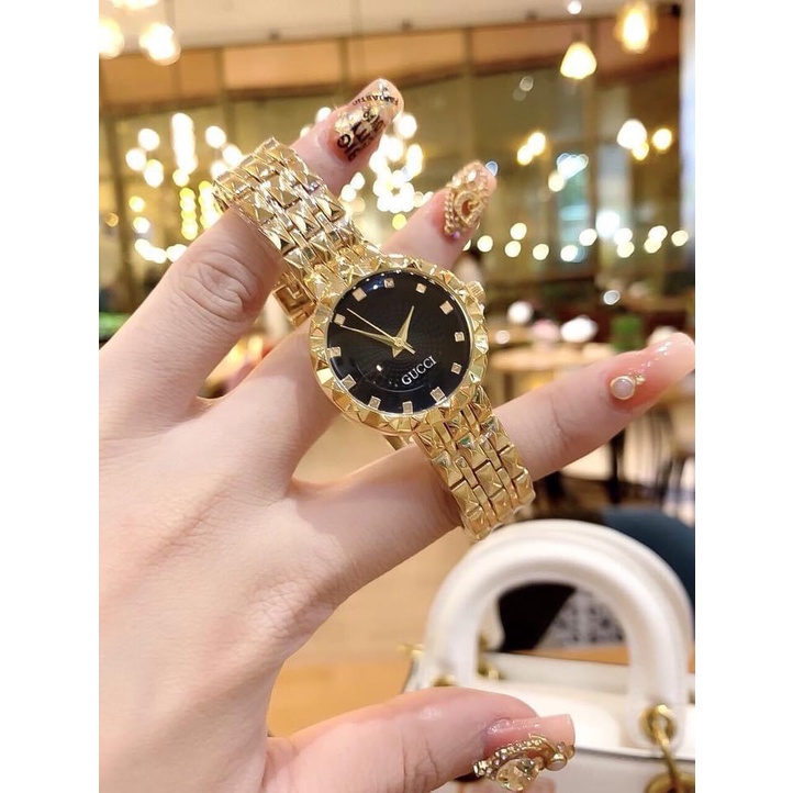 Đồng hồ GUCCI kim loại mặt tròn, tặng kèm box