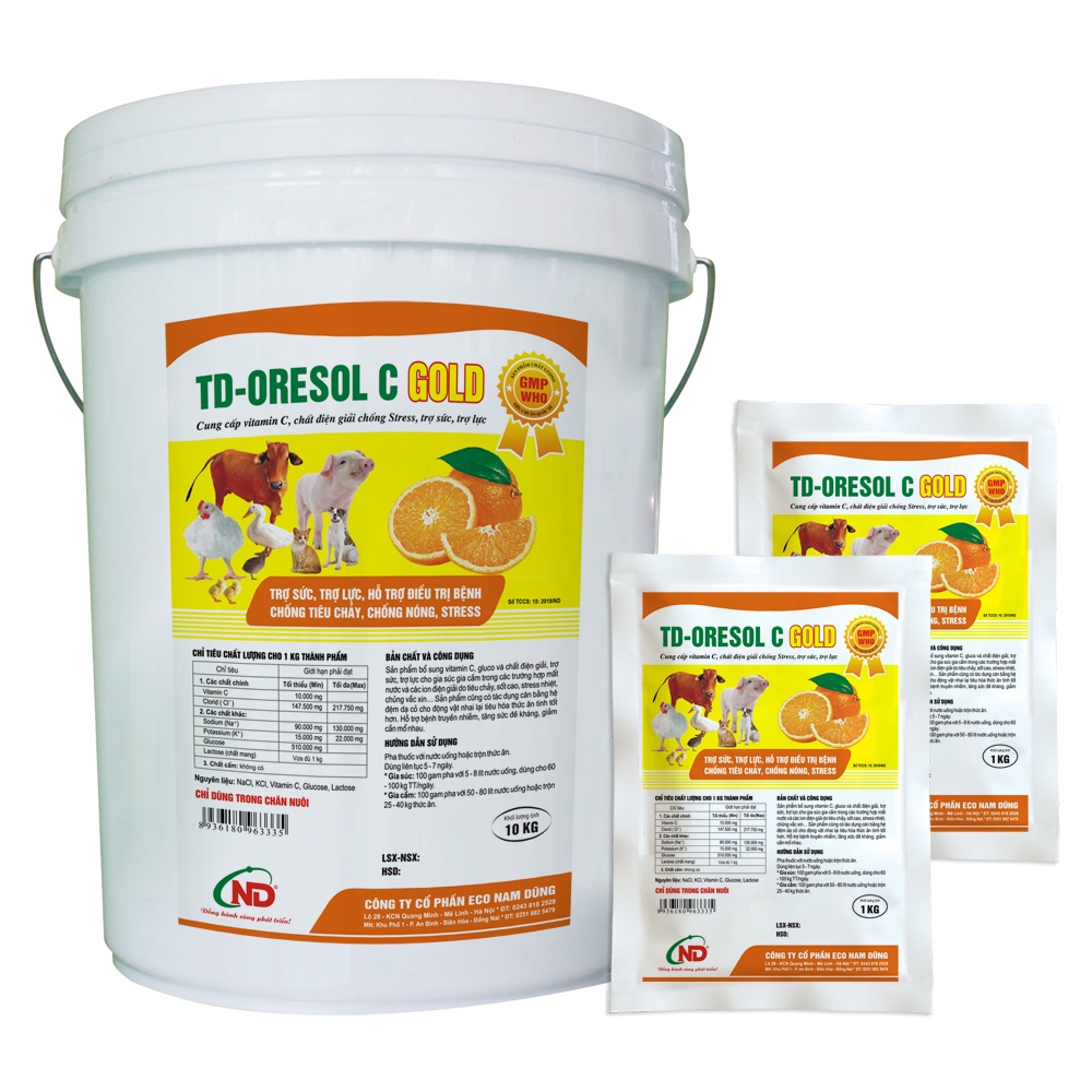 Điện giải cao cấp TD-ORESOL 1kg Trợ sức, trợ lực, chống nóng, chống stress vật nuôi