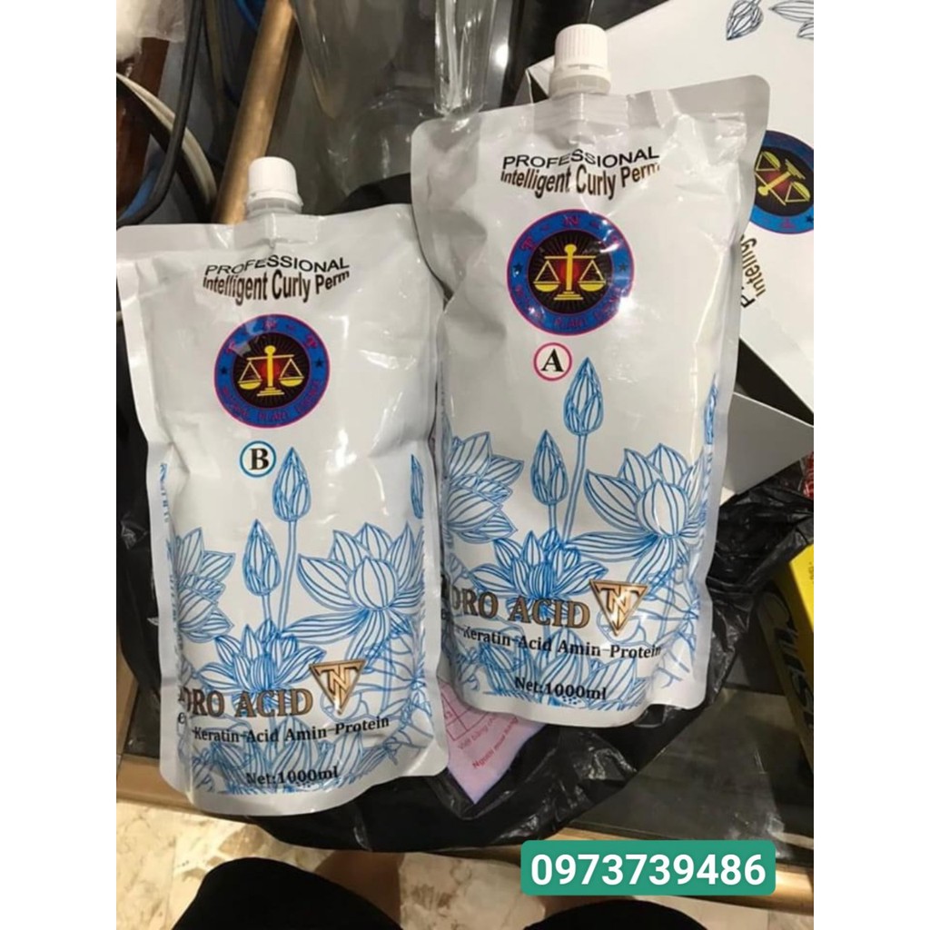 Kem Uốn, ép Thông Minh Hydro Acid 2 Túi A B ( Túi 1000ML)