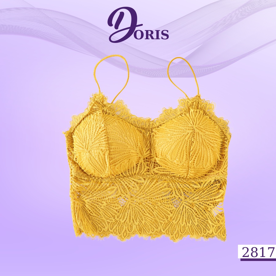 Áo bra hai dây đệm mỏng nâng ngực chất ren mềm mại quyến rũ DORIS 2817