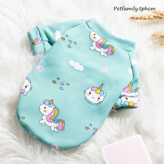 Áo Nỉ Xanh Unicorn Kì Lân Cho Chó Mèo Thú Cưng