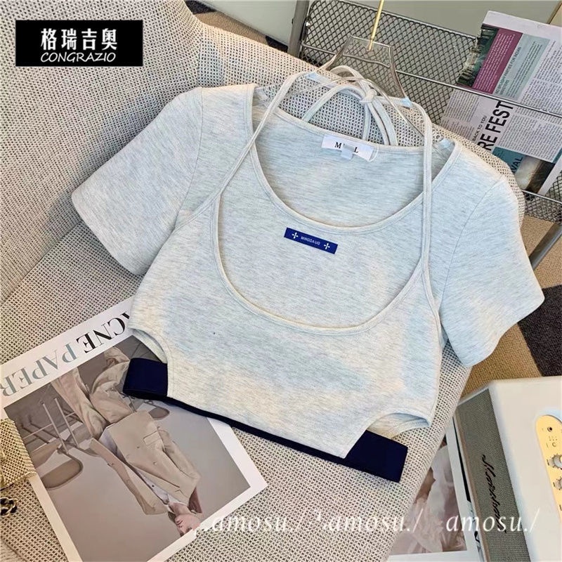 Set Đồ Thể Thao Hai Món Quần Ống Rộng Phong Cách Hàn Quốc Thời Trang Mùa Hè Cho Nam Và Nữ