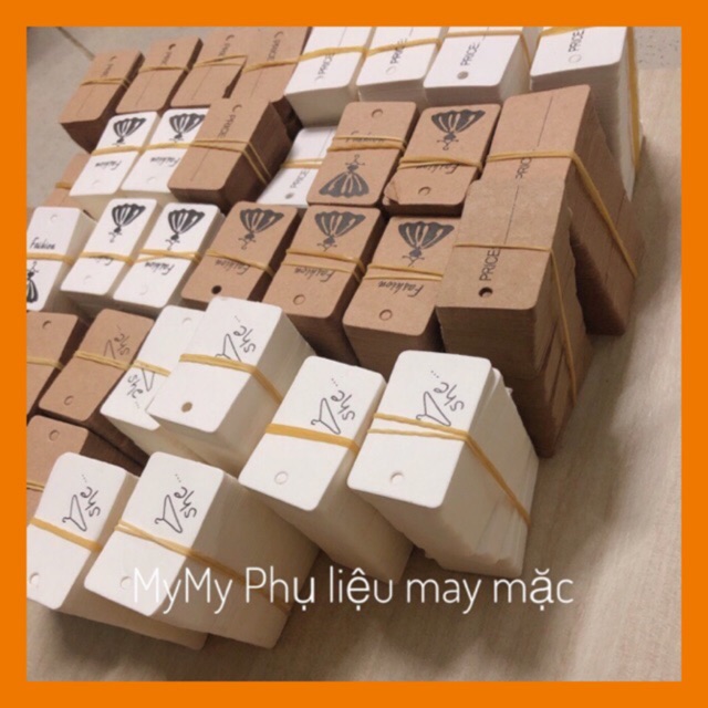 Nhãn mác giấy 2.5 x 4cm -khoảng 100 cái - Có sẵn