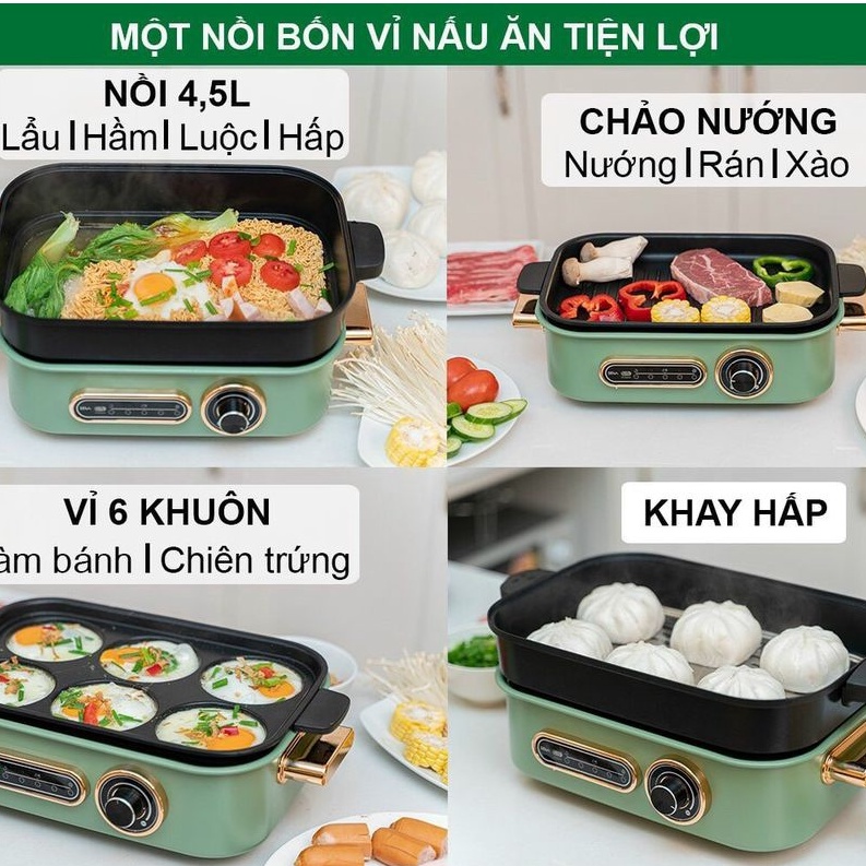 NỒI LẨU NƯỚNG ĐA NĂNG 4 IN 1  SK86 CHÍNH HÃNG SEKA BẢO HÀNH 12 THÁNG