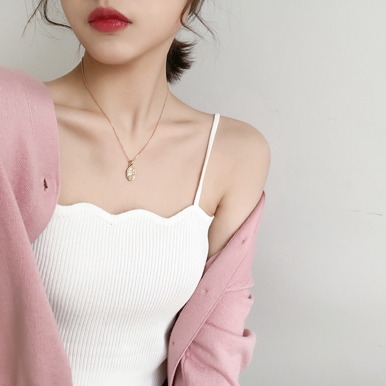 Áo len nữ SUXI hai dây màu trơn quyến rũ