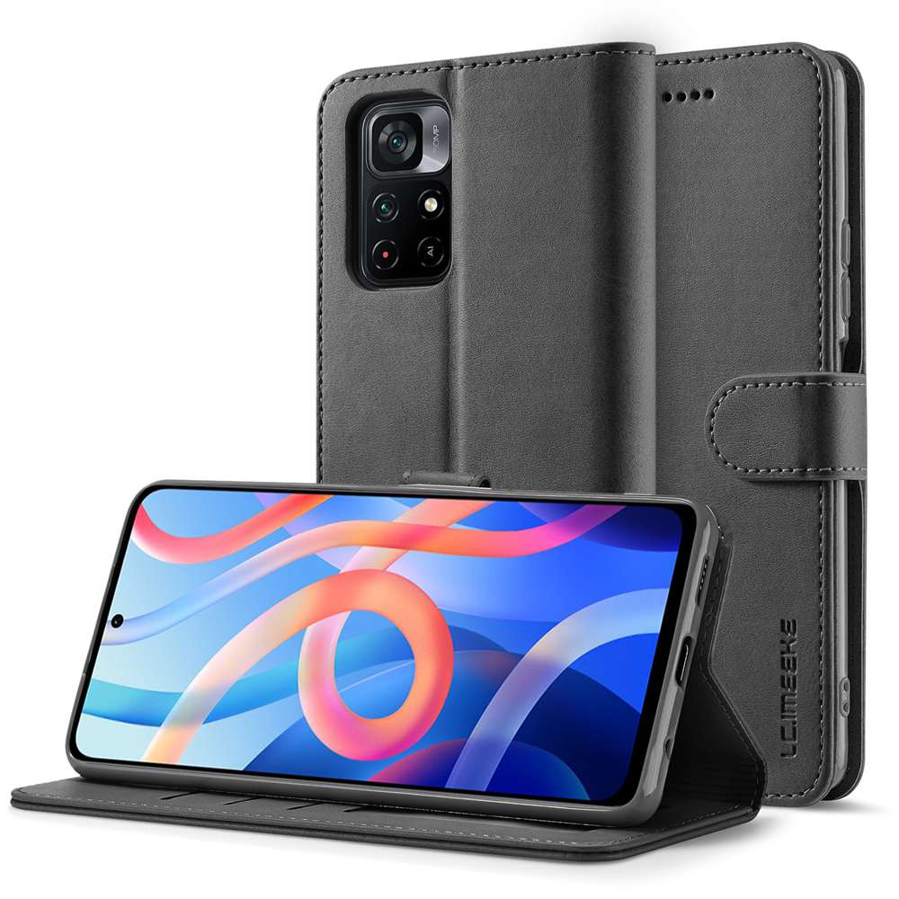 Bao Da PU Điện Thoại Nắp Lật Hít Nam Châm Màu Trơn Cho Xiaomi POCO M5 M5S M4 X4 NFC Pro