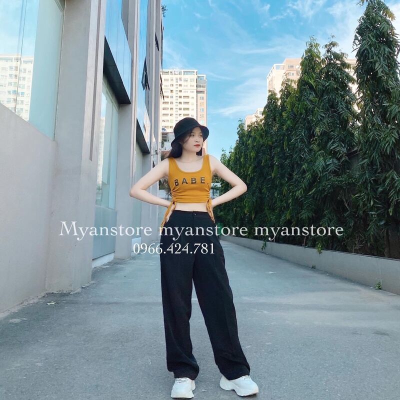 áo ba lỗ nữ croptop rút dây sexy
