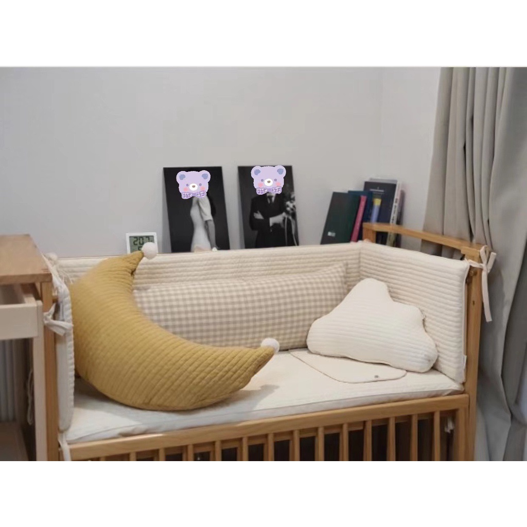Gối Ôm Hình Mặt Trăng Dễ Thương Đính Bông Có Thể Tháo Rời Tiện Dụng Cho Mẹ Và Bé
