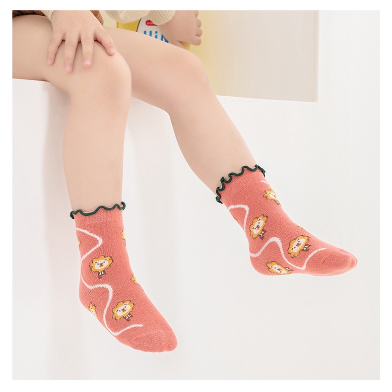 Set 5 đôi vớ công chúa KokoroCare HW-05 họa tiết hoạt hình dễ thương năm 2022 cho bé gái 1-8 tuổi