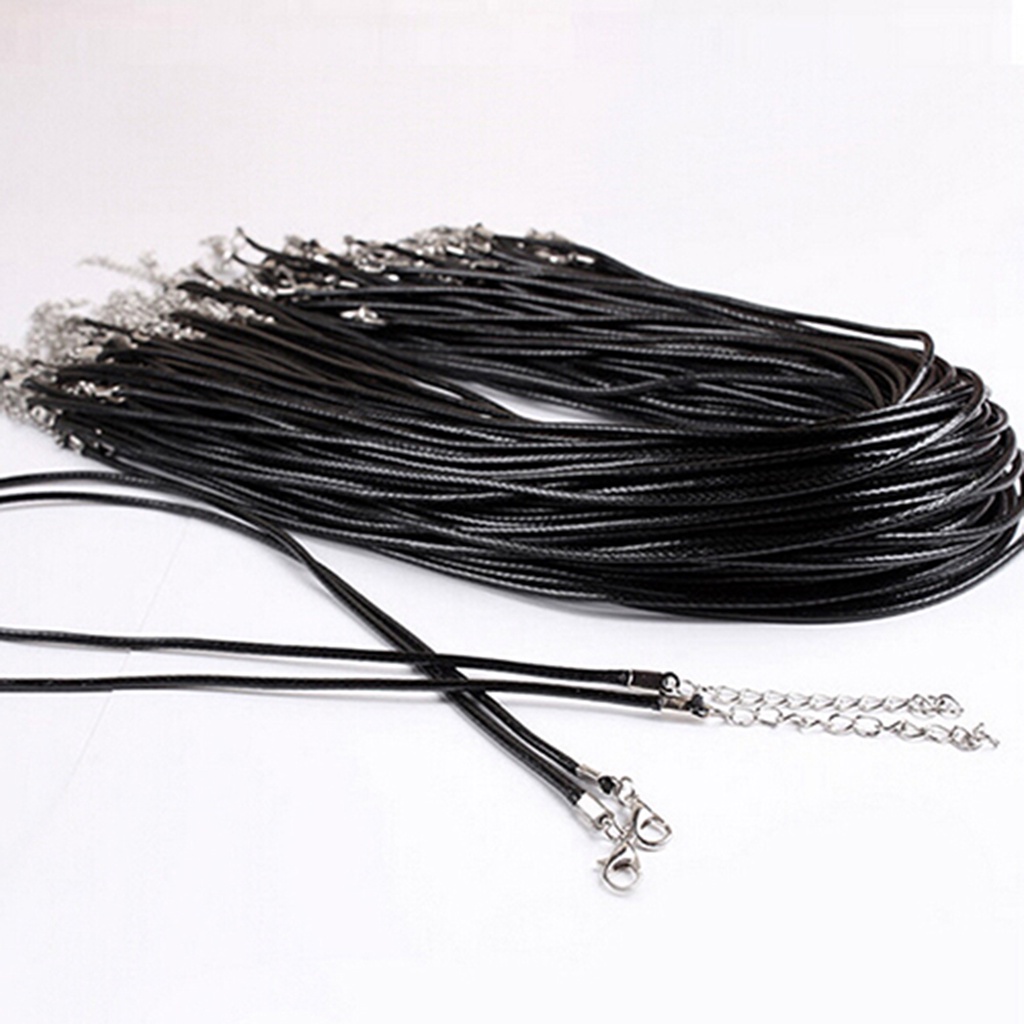 Set 10 Vòng Cổ Choker Dây Da Bện Màu Đen Có Thể Điều Chỉnh Kích Cỡ