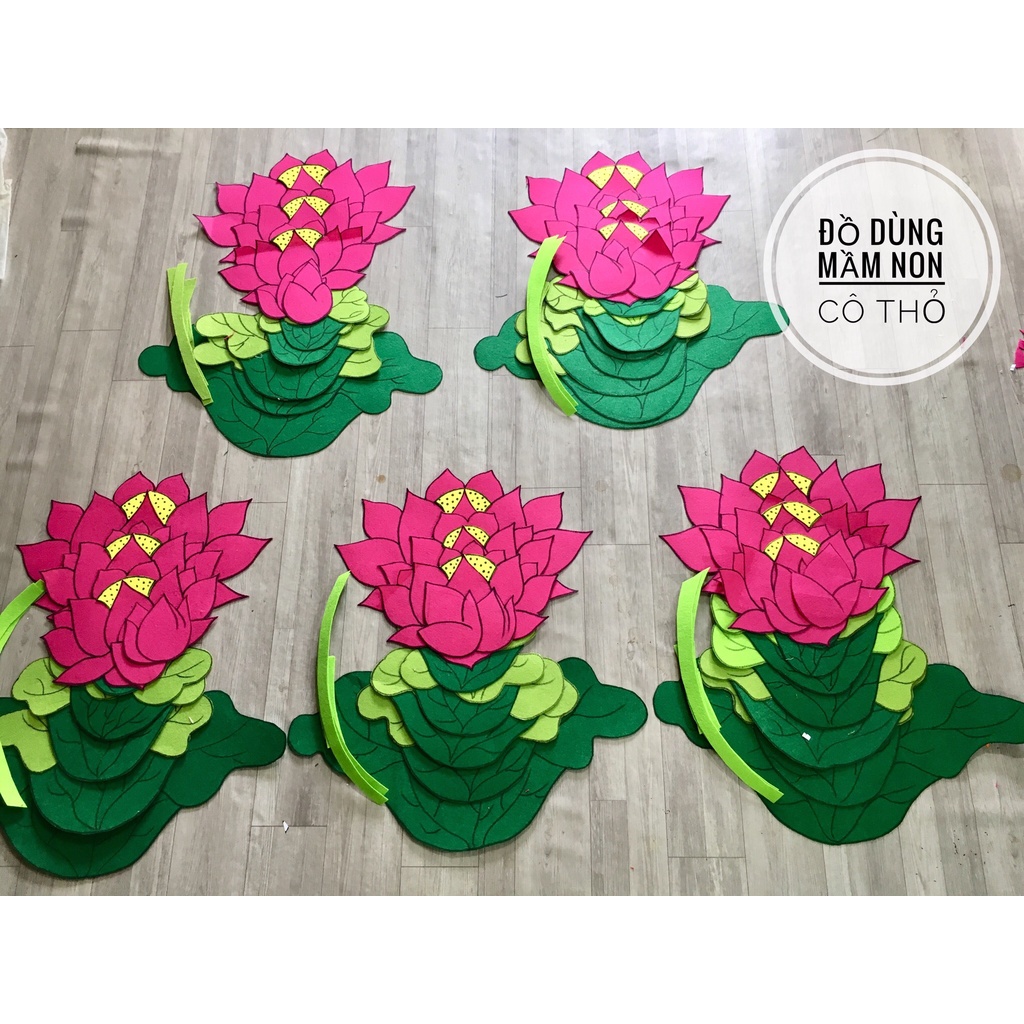 Hoa sen trang trí ảnh bác hồ