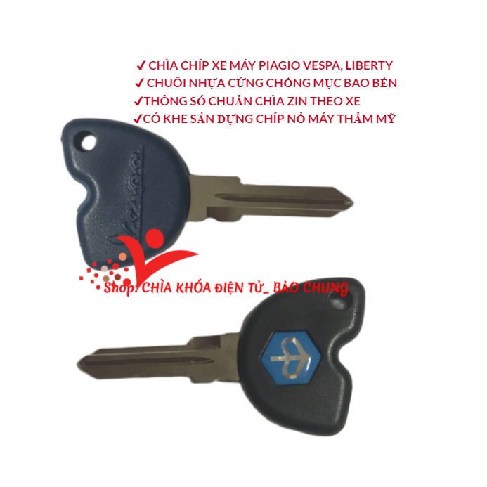 Phôi Chìa khóa xe máy Vespa, Liberty, Fly