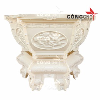 Khuôn Đúc Chậu Cảnh Lục Giác 85 (Hoa Mai- Dáng Bầu) Kèm Chân Đôn Kỷ