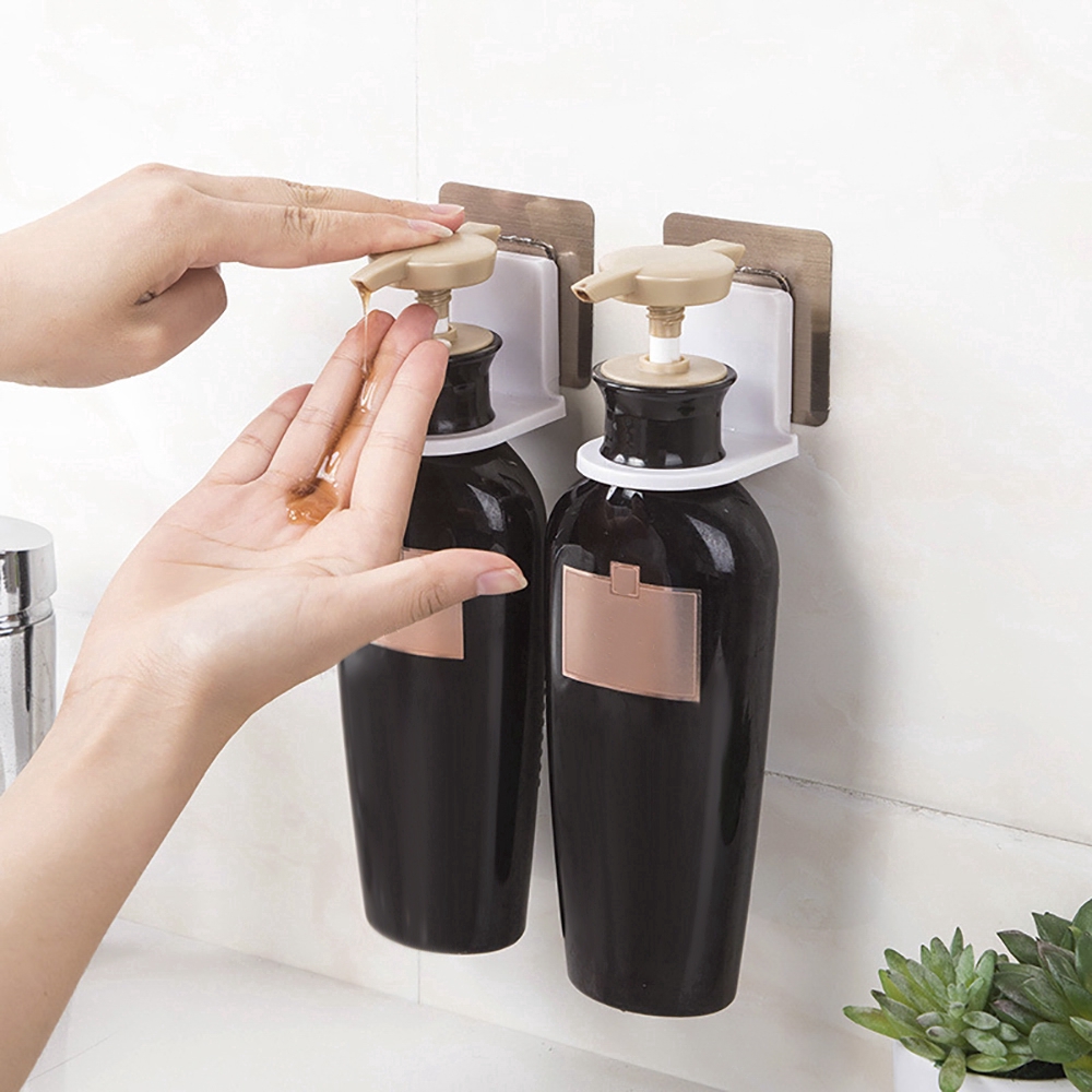 Self Adhesive Soap Bottle Storage Hanging Hook/ Wall Mounted Bathroom Shampoo Holder/ Moisture-proof Waterproof Suction Cup Hanging Bracket