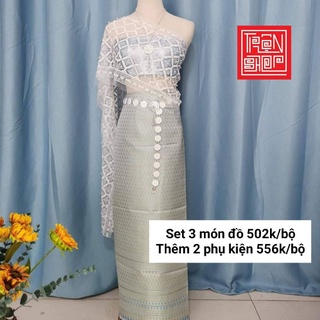 Trang phục Thái Lan set 5 món gồm đồ và phụ kiện hàng sẵn freesize