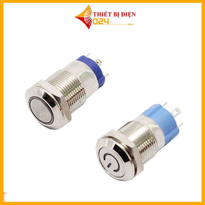 Nút Nhấn Đề Sắt Chống Nước Có Đèn Báo 24VDC-16mm Nhấn Nhả