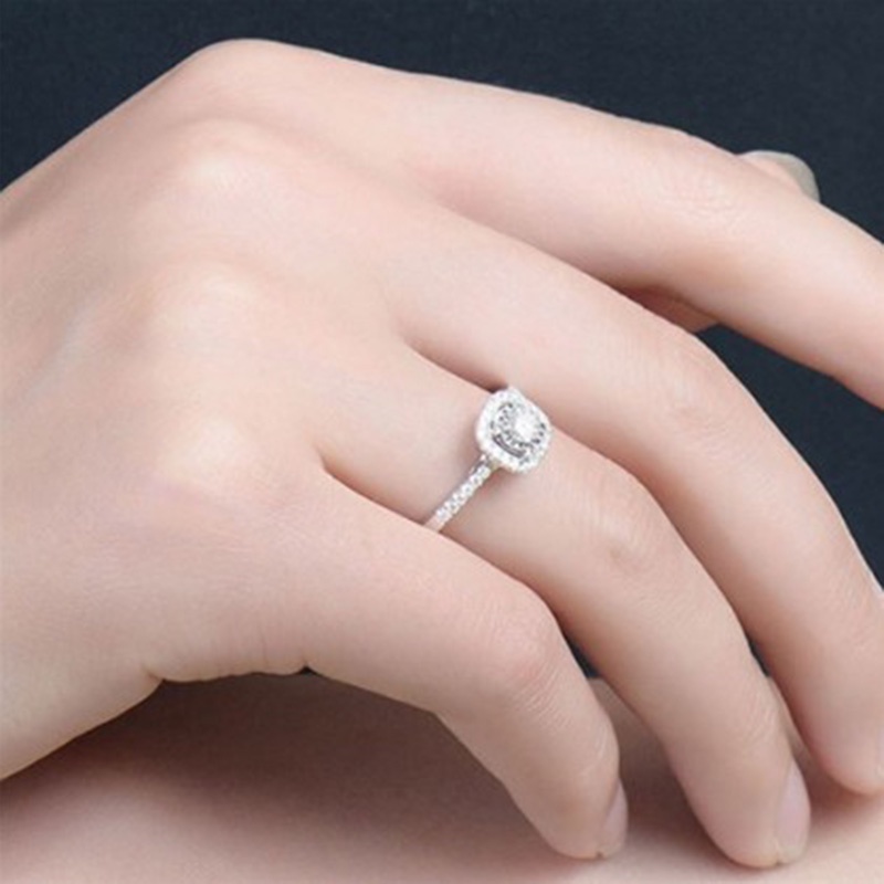 [New Stock] Fashion Silver Crystal Alloy Zircon Cubic Rings Charm Wedding Women Jewelry Gift