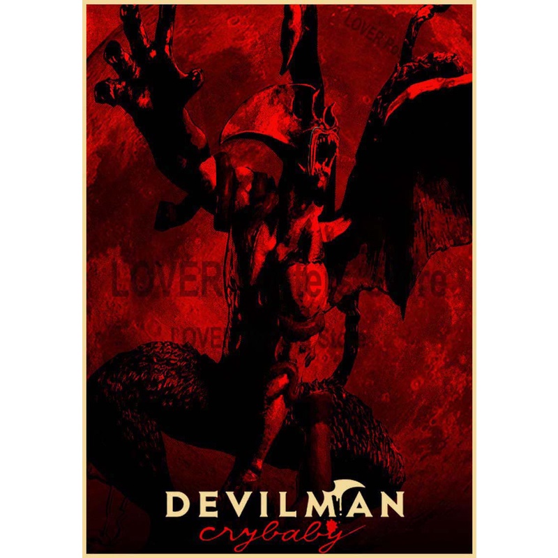 Tấm Áp Phích In Họa Tiết Hoạt Hình Anime Devilman Crybaby HD Phong Cách Nhật Bản Cổ Điển Trang Trí Nhà Cửa/Quán Bar