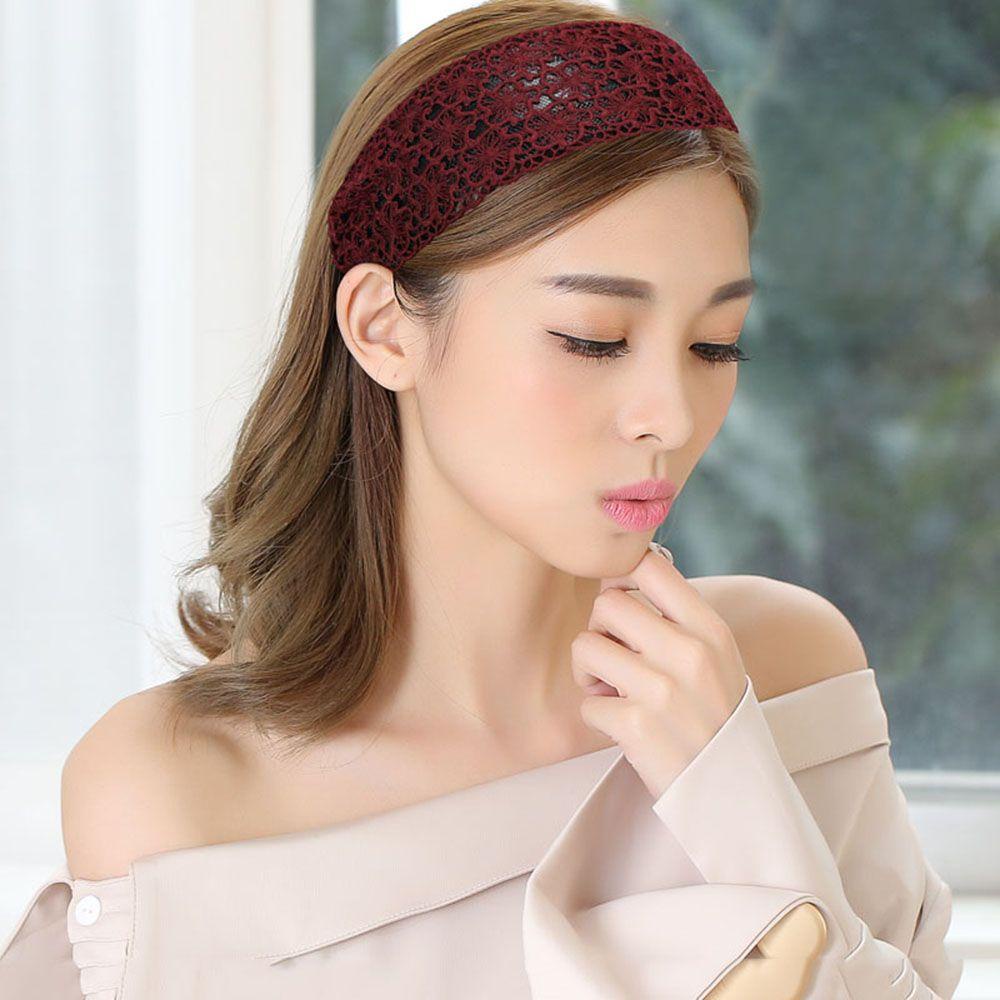 Băng Đô Rửa Mặt Phối Ren Bản Rộng Thời Trang Dành Cho Nữ