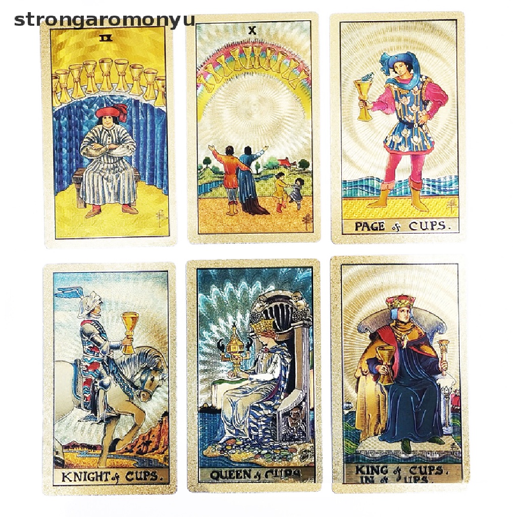 Bộ Bài Tarot Lá Vàng Sang Trọng Bằng PVC Chống Thấm Nước