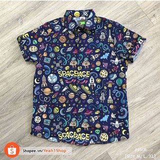 [Yeah1Shop]- Áo sơ mi hoạt hình Space/ Photo ( M, L , XL)