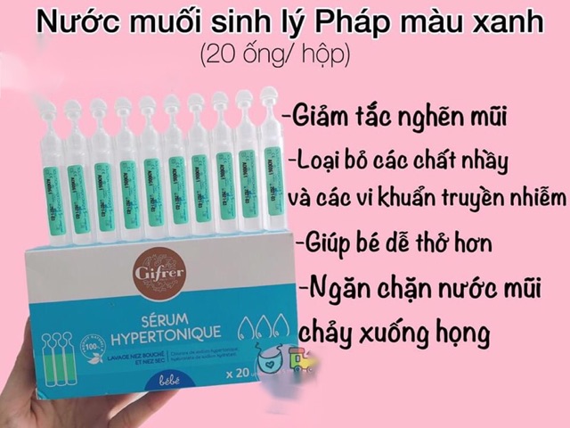 Nước muối sinh lý Pháp hồng/xanh/vàng