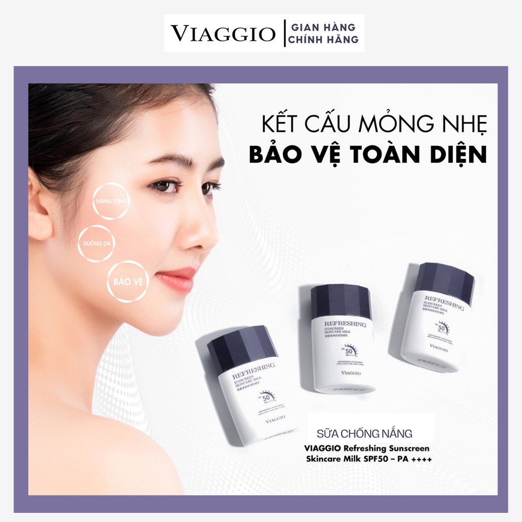 Combo Sữa Rửa Mặt Và Kem Chống Nắng SPF50+ VIAGGIO 100gr